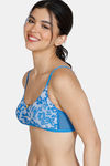 Zivame Rhapsody Of Blue Double Layered Non Wired 3/4Th Coverage T-Shirt Bra - French Blue — thumbnail 4